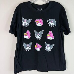Sanrio Graphic Tee Womens Medium My Melody Kuromi Black Short Sleeve Shirt